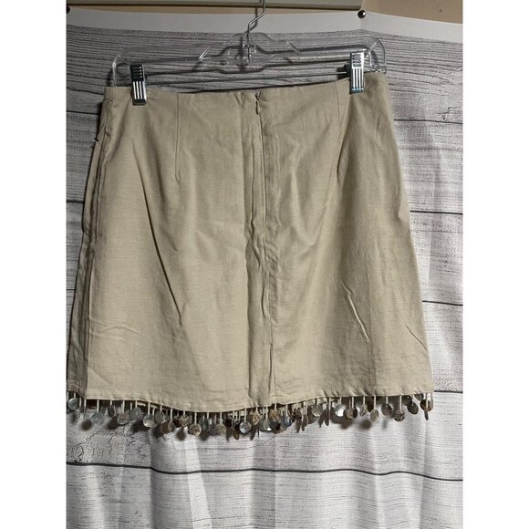 Jason Wu Beige 2-Piece Set Top Skirt With Coin Trim Size 4 Beach Resort Coastal - Picture 11 of 14